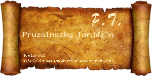 Pruzsinszky Tarján névjegykártya